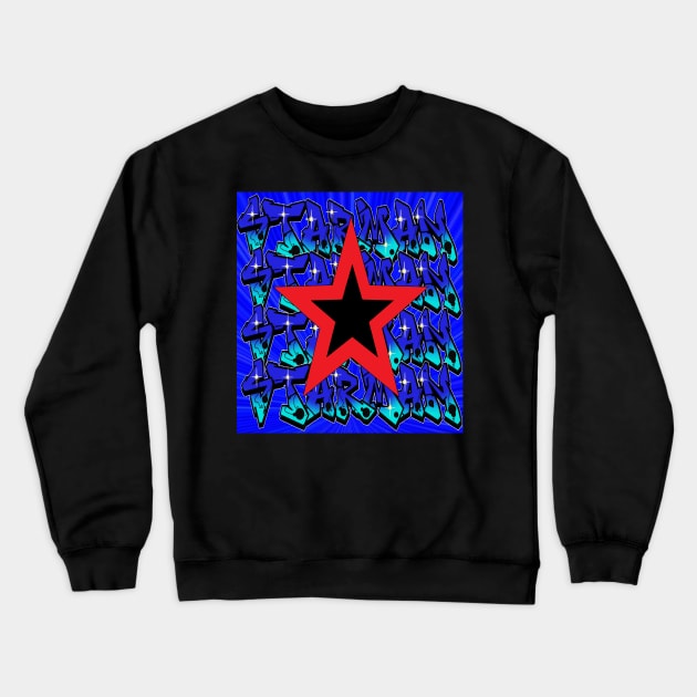 Starman Red Dark Star ziggy Crewneck Sweatshirt by LowEndGraphics